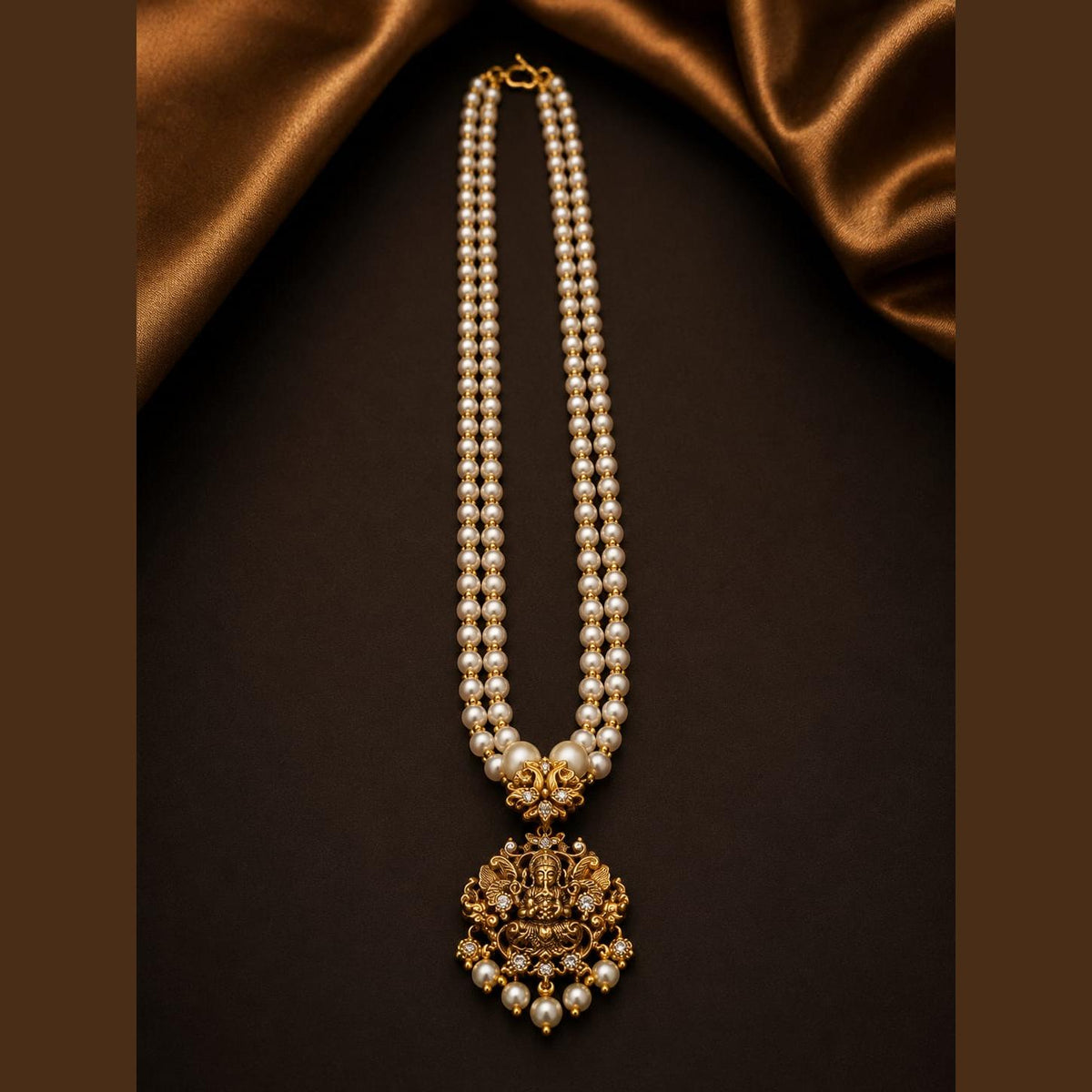 Pearl-Style Lakshmi Long Necklace