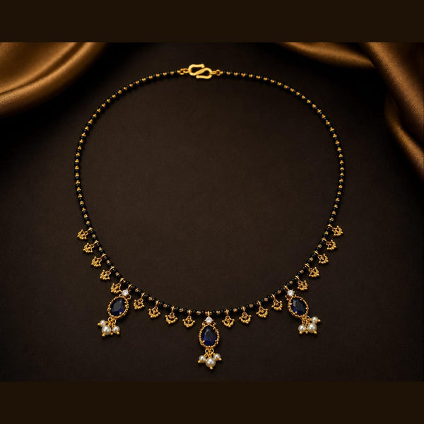 Sapphire-Blue Toned Drop Mangalsutra